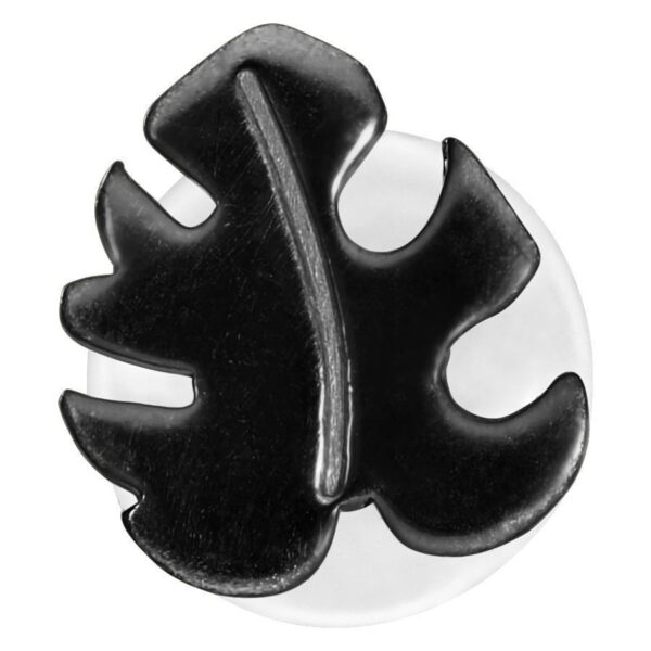 Labret Negro Monstera con Push-Fit, diseño de hoja brillante