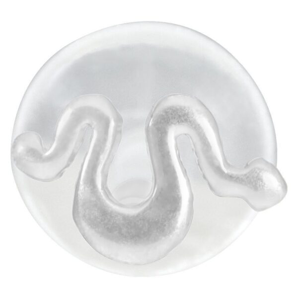 Piercing Labret Push-Fit de Serpiente Plateado sobre fondo blanco