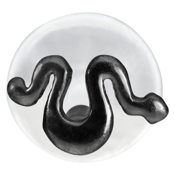 Labret Push-Fit Snake negro de bioplástico sobre fondo blanco