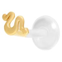 Labret Push-Fit Serpiente Dorado sobre fondo blanco
