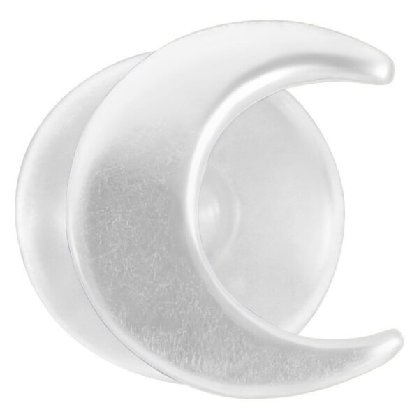 Labret Push-Fit Moon de Bioplast plateado sobre fondo blanco