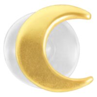 Labret dorado en forma de luna creciente sobre fondo blanco