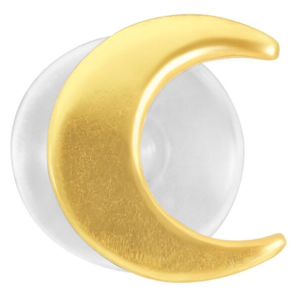 Labret dorado en forma de luna creciente sobre fondo blanco