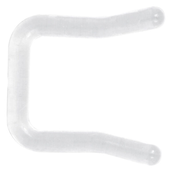 Keeper de septum transparente y curvado de Bioplast flexible sobre fondo blanco