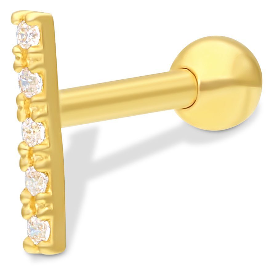 18k Earbarbell Line of Five Crystals 18k Earbarbell Line of Five Crystals