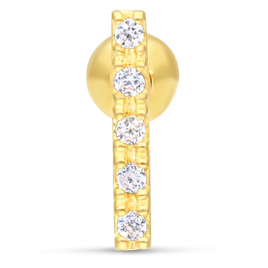 18k Earbarbell Line of Five Crystals 18k Earbarbell Line of Five Crystals