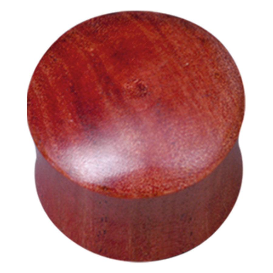 Plug Bloodwood rojo de madera con superficie lisa sobre fondo blanco