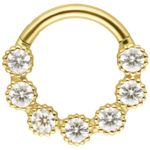 Aro redondo de cristal de moissanita oro 18K 1,2 x 8,0 mm