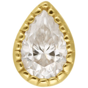 Adorno Crystal Drop de moissanita oro 14K Push-Fit
