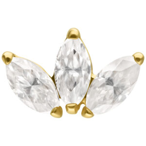 Adorno Lotus de moissanita oro 14K Push-Fit