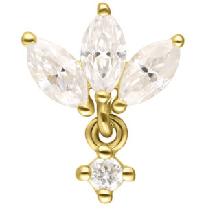 Adorno Lotus de moissanita oro 14K Perfect Fit