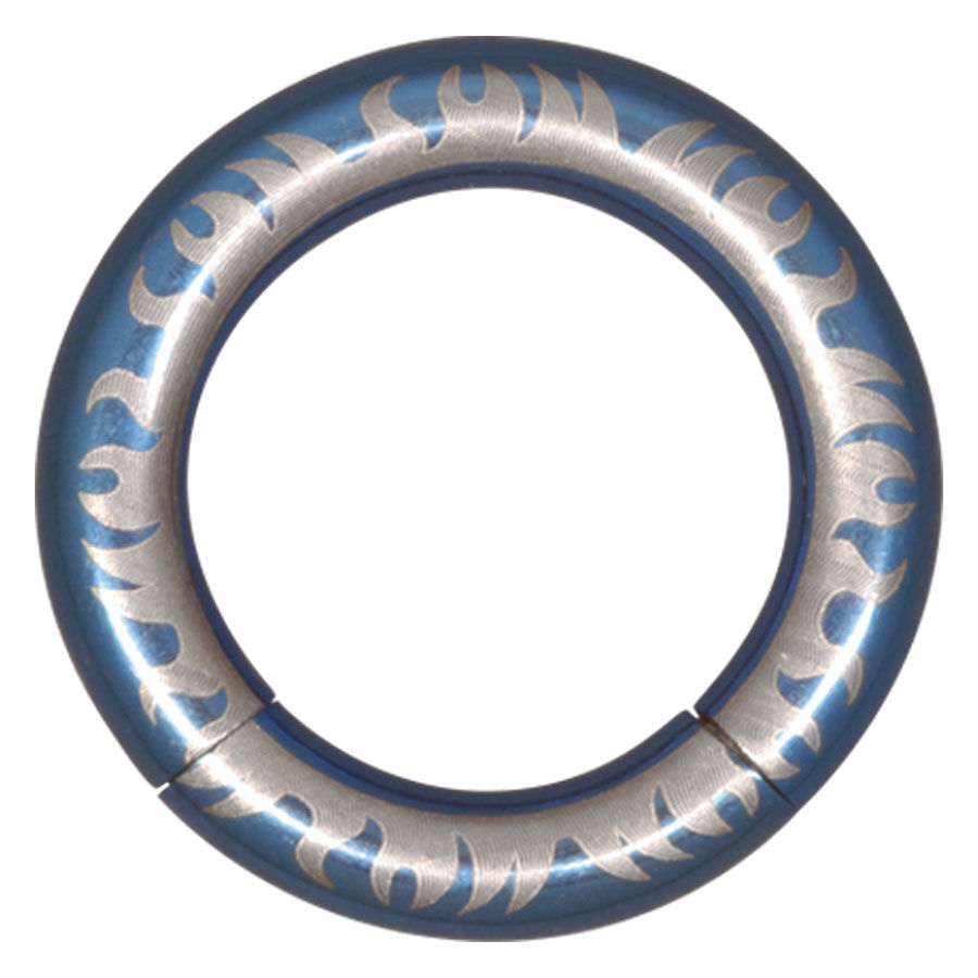 Steel Basicline® Elektra Blue Smooth Segment Ring Flames Steel Basicline® Elektra Blue Smooth Segment Ring Flames