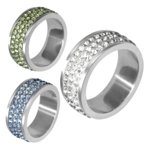 Anillo de Cristales de 3 Filas