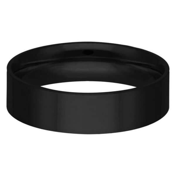 Anillo negro de acero quirúrgico 316L, tamaño 22,0 mm, sobre fondo blanco