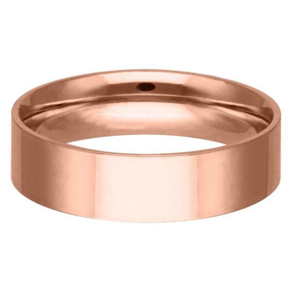 Anillo de oro rosa de acero quirúrgico, 22,0 mm, sobre fondo blanco