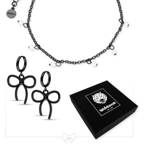 Pulsera Little Pearl con aros Twisted Bow – Set - Negro