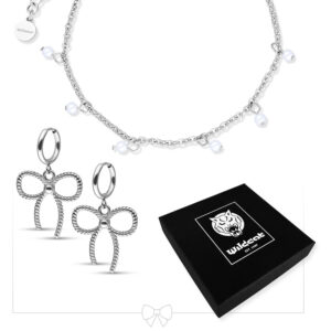 Pulsera Little Pearl con aros Twisted Bow – Set