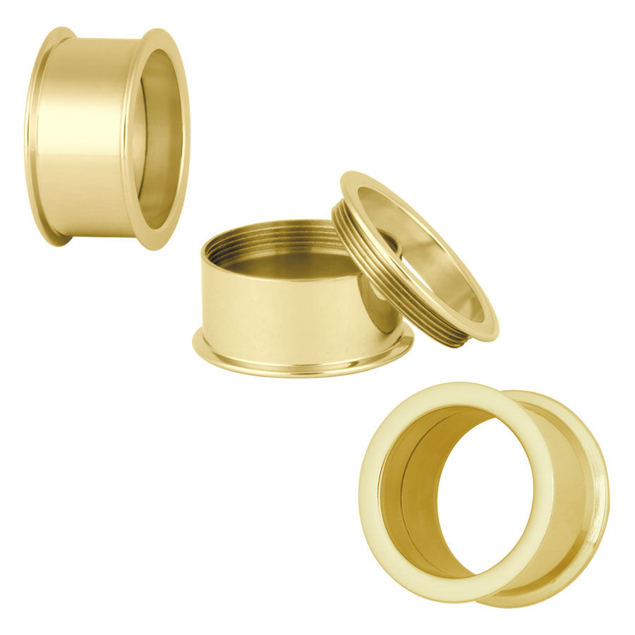 Goldener Titan Tunnel mit Innengewinde auf weißem Hintergrund