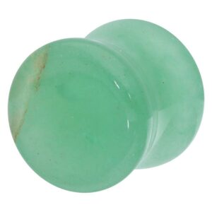 Grüner Steinplug, glänzend, 6,0 mm, auf weißem Hintergrund