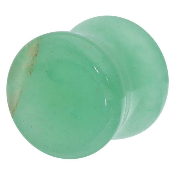 Plug de piedra verde, brillante, 6,0 mm, sobre fondo blanco