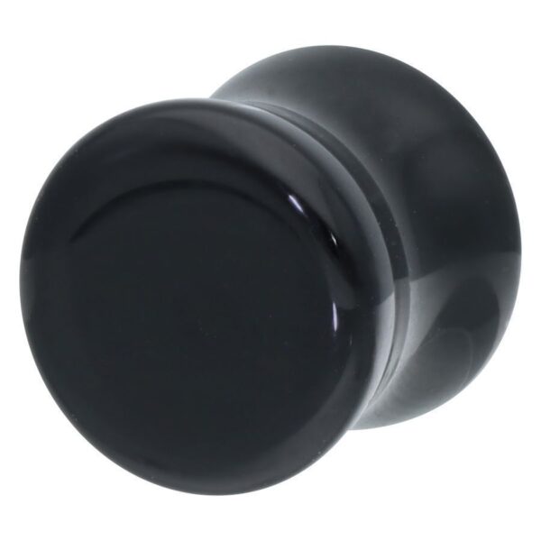 Plug negro de piedra, tamaño 6,0 mm, sobre fondo blanco