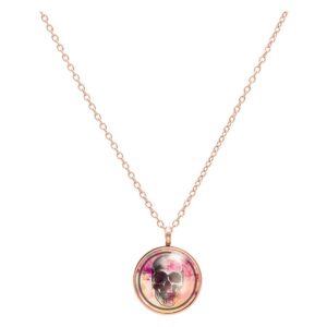 Cadena Skull Black Pink - Oro Rosa