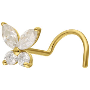 Nosestud Butterfly Moissanit 18K