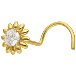 Nosestud Sunflower Moissanit 18K