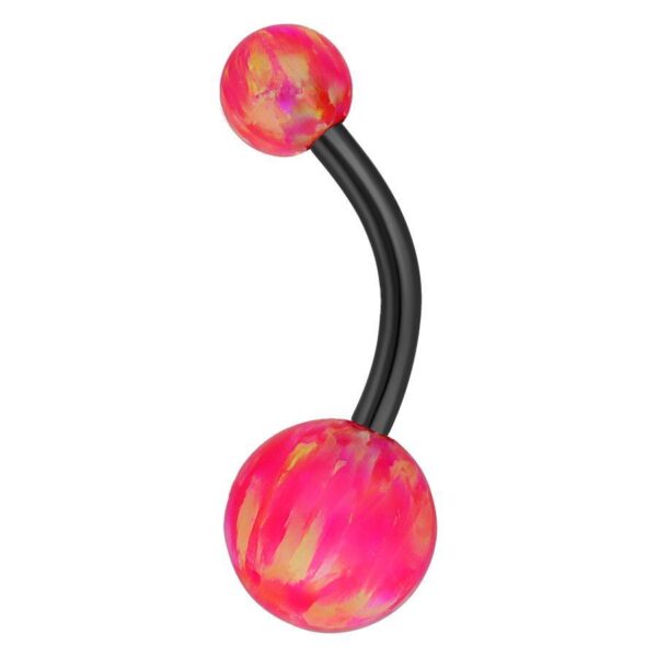 Bananabell Doble Opalo con Opalo Light Hot Pink y barra de titanio negro