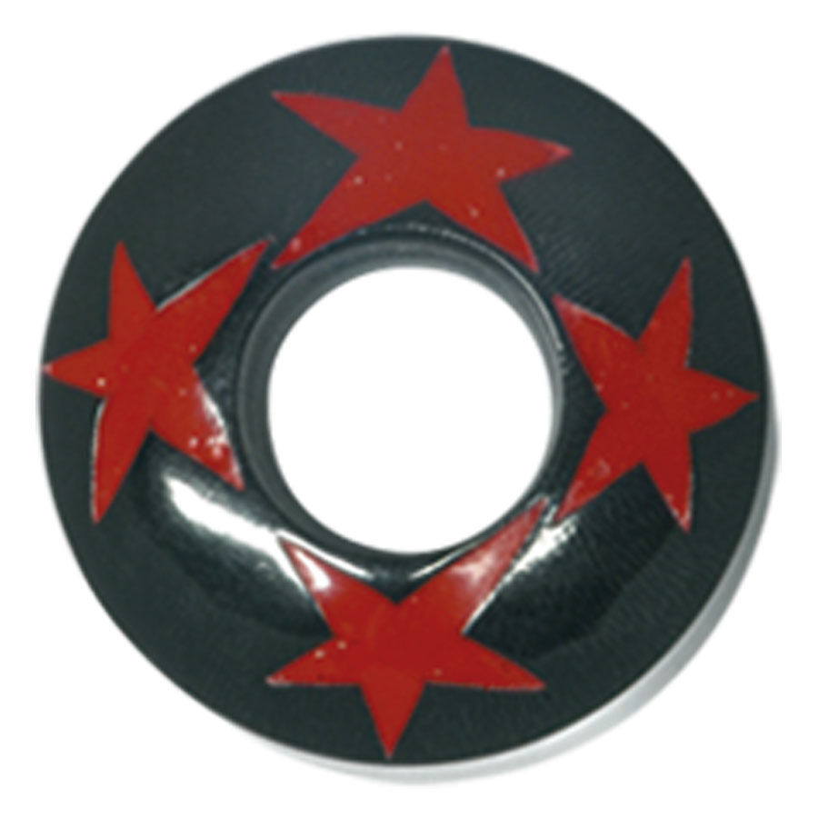 Túnel de Cuerno de Búfalo con Estrellas Rojas Túnel redondo de cuerno con cuatro estrellas rojas sobre fondo negro