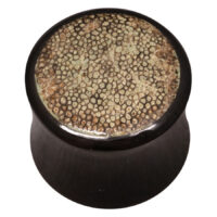 Fossilized Rhino Horn Inlay Buffalo Plug