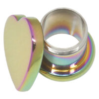 Steel Basicline® Screw Front Fleshtunnel Rainbow Heart Steel Basicline® Screw Front Fleshtunnel Rainbow Heart