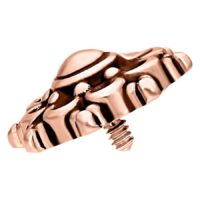 Mandala Labret en oro rosa con diseño detallado y rosca interna