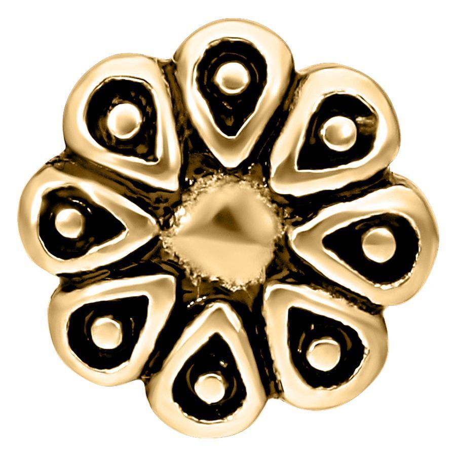 Labret Blossom en color dorado sobre fondo blanco