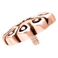 Blossom Labret en oro rosa con rosca interna sobre fondo blanco