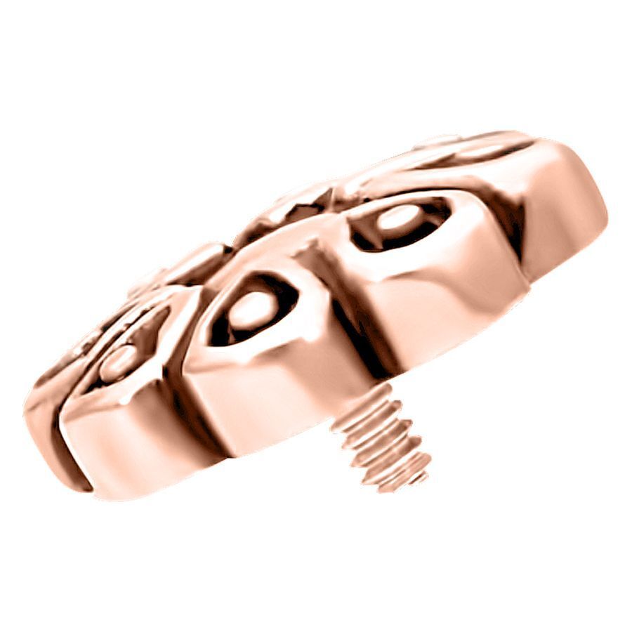 Blossom Labret en oro rosa con rosca interna sobre fondo blanco