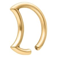 Pesa para oreja Moon dorada de acero quirúrgico 316L sobre fondo blanco