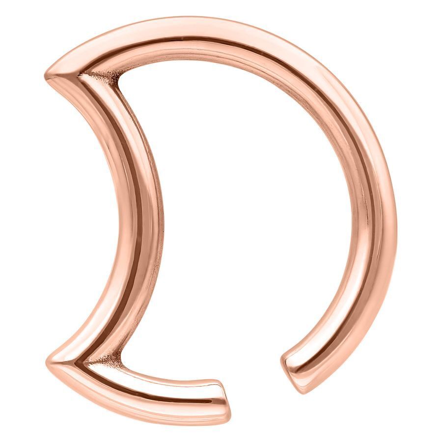 Roségoldenes Moon Ohrgewicht aus Chirurgenstahl auf weißem Hintergrund