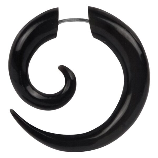 Espiral de cuerno de búfalo negra 1,2 mm sobre fondo blanco