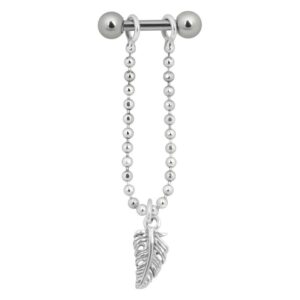 Pendiente Pluma - Plata