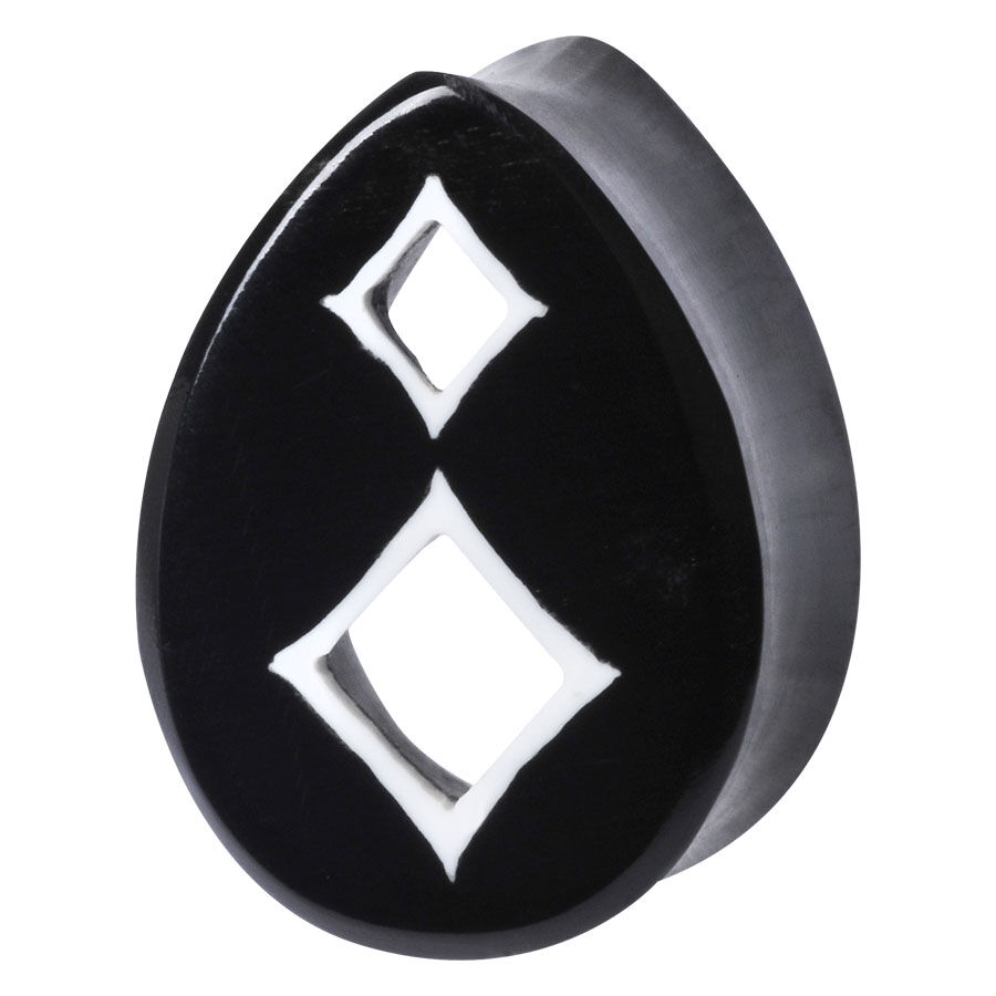 Teardrop Buffalo Horn Plug Square Teardrop Buffalo Horn Plug Square