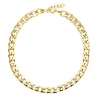 Collar Chunky en Oro de Acero Quirúrgico Collar Chunky dorado de acero quirúrgico 316L sobre fondo blanco