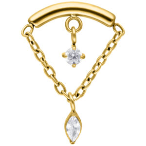 Cadena con Bubble Hidden Helix Push Fit - Oro