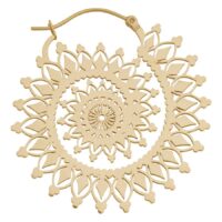 Aros Dorados Floral Nautilus Aros dorados con diseño floral de Nautilus sobre fondo blanco
