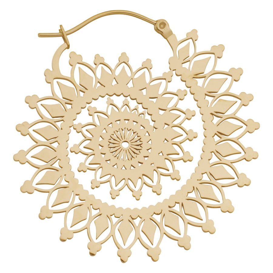 Aros Dorados Floral Nautilus Aros dorados con diseño floral de Nautilus sobre fondo blanco