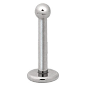 Silbernes Labret aus Titan mit Kugel auf weißem Hintergrund