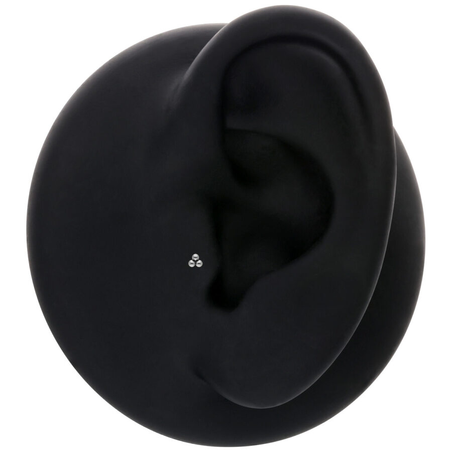 Accesorio Push Fit Trinity negro con piedras cristalinas en modelo de oreja negra