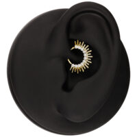 Clicker de Septum Dorado con diseño de rayos en modelo de oreja negra