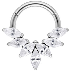 Septum Clicker con abanico de cristales Marquise