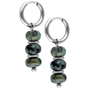Green Agate Bubble Aros (Par)